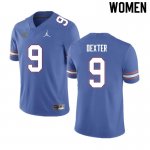 Women's Florida Gators #9 Gervon Dexter NCAA Nike Blue Authentic Stitched College Football Jersey JUB1662IY